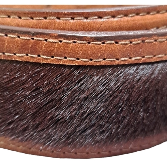 ESPRIT Caramel Brown Faux Leather Faux Calf-Hair Adjustable Silver Buckle Belt main image 4